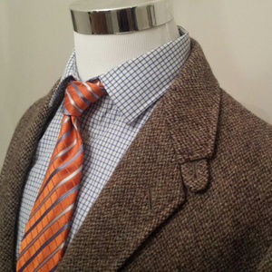 VTG Harris Tweed Wool Blazer Elbow Patches